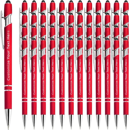 Miniatura 8 de Aolun 108 bolígrafos personalizados al por mayor con stylus grabado, bolígrafos personalizados, metal suave al tacto, grabado de nombre, logotipo