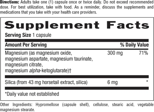 Miniatura 6 de Target-Mins Magnesio con Sílice 300 mg 120 Cápsulas Vegetarianas