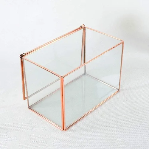 Miniatura 3 de erddcbb Caja rectangular para joyas en el pecho de cristal, estilo europeo, joyería a la moda, caja de baratijas