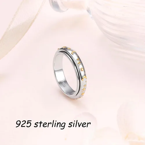 Miniatura 18 de Yearace Anillos giratorios para aliviar la ansiedad, anillo de plata de ley 925 para TDAH y alivio del estrés para mujeres