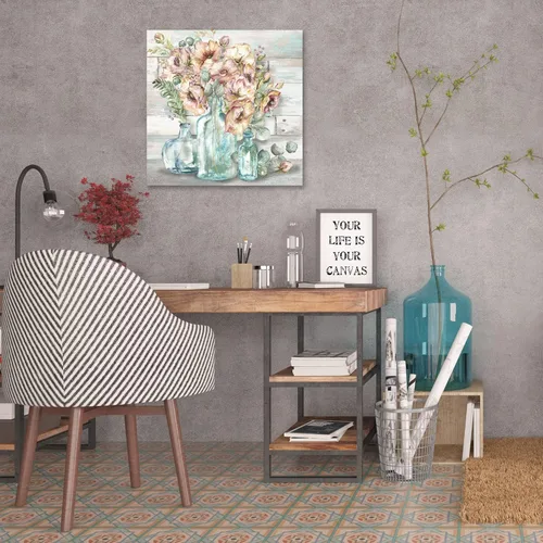 Miniatura 5 de Jaxson Rea Tre Sorelle Studios, lienzo envuelto en galería con amapolas Blush In Vintage Bottles, 24 x 24 pulgadas