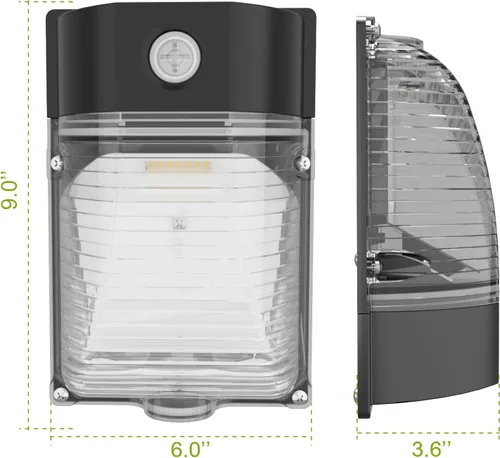Miniatura 8 de YXL Paquete de 4 luces LED de pared de 30 W y 3600 lm con fotocélula del atardecer al amanecer, AC100-277V 5000K, luces LED para exteriores, IP65