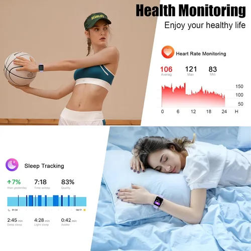 Miniatura 4 de Reloj inteligente para hombres y mujeres, 1.96 pulgadas, reloj para correr (respuesta/hacer llamadas), IP68 impermeable, podómetro, monitor