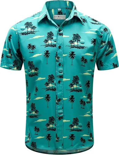 Miniatura 2 de ENVMENST Hawaiian Shirt for Men Short Sleeve Beach Printed Summer Button Down Aloha Shirt(S-3XL)