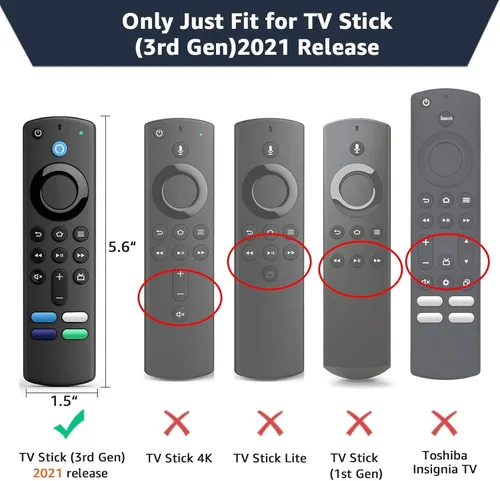 Miniatura 2 de Paquete de 3 fundas de silicona para control remoto Fire TV Stick 4K/Alexa Voice Remote 3ª generación, funda protectora de silicona antideslizante
