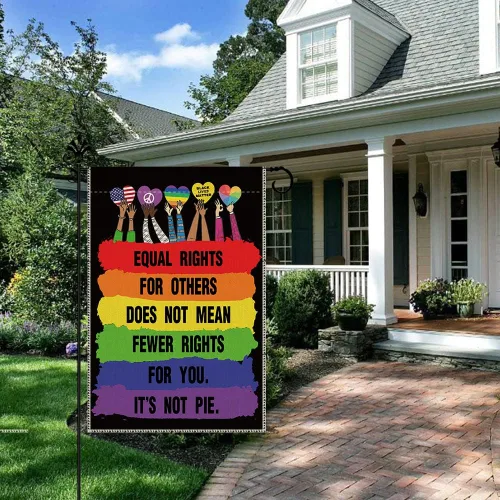 Miniatura 5 de Hafhue Igualdad de derechos para otros no significa menos derechos para ti, bandera de jardín con texto en inglés "It's Not Pie Pride Month", Arco
