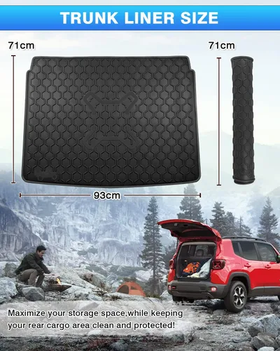 Miniatura 7 de Cartist Forro de Carga Compatible con Jeep Renegade 2015-2024 Alfombrilla de Maletero Forro Trasero de Automóvil Negro