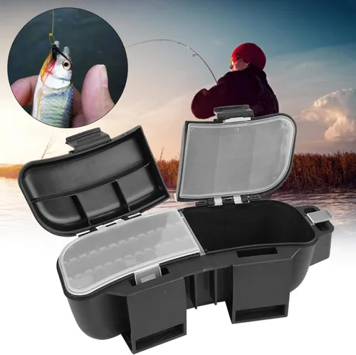 Miniatura 7 de Bolsa de cintura de pesca, caja organizadora de aparejos de pesca multifuncional portátil, bolsa de cintura, para señuelos cebos gancho, cintura