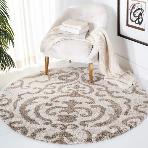 Miniatura 12 de Safavieh Florida Shag Collection SG462-1113 Alfombra afelpada de pasillo, crema y beige., Polipropileno, Crema / Beige