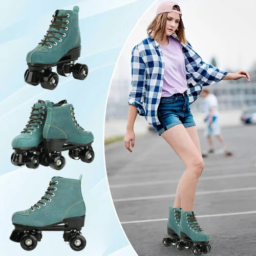 Miniatura 7 de jessie Patines de ruedas para mujer, de doble fila, para exteriores e interiores, patines ajustables para mujeres, hombres, niños y niñas