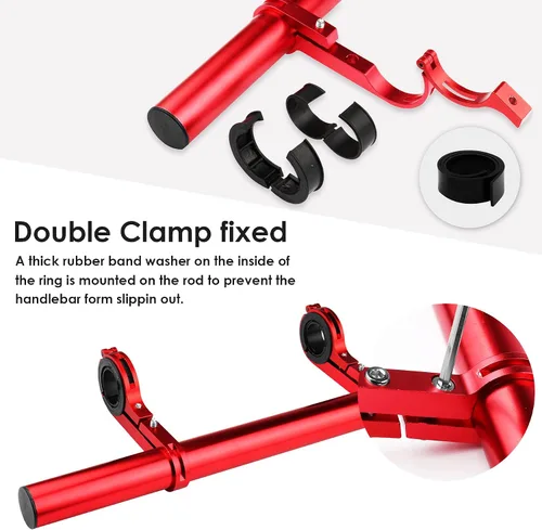 Miniatura 4 de Manillar de bicicleta, extensor de manillar de bicicleta de 11.8 pulgadas, soporte multifuncional de aleación de aluminio, extensión de soporte