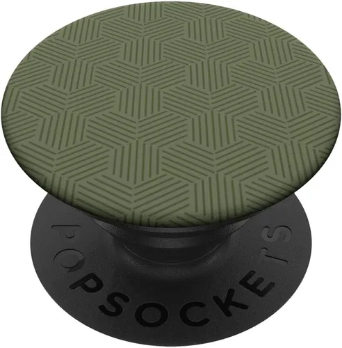 Abstracto geométrico verde oliva, líneas verdes militares, PopSockets intercambiables PopGrip