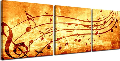 Miniatura 13 de 3 piezas de lienzo musical para pared, impresiones de notas musicales abstractas, coloridas ilustraciones de ondas sonoras, claves agudas
