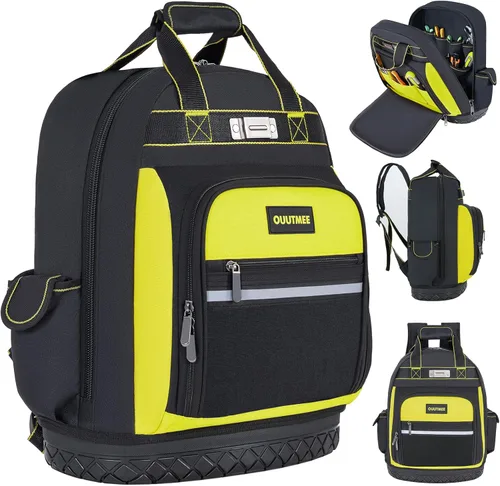 Mochila de herramientas, bolsa de herramientas de trabajo con bolsillos multiusos, mochila de herramientas para reparador, electricista, manitas,