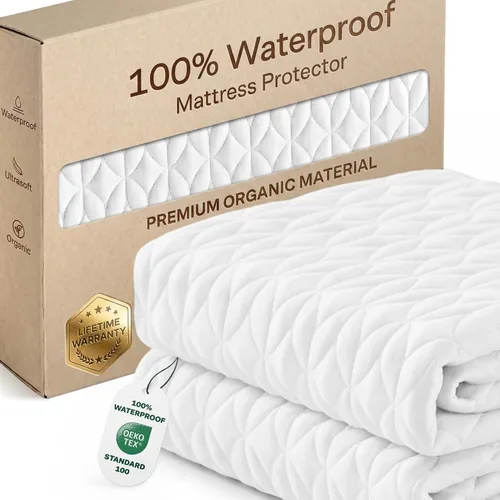 Miniatura 7 de 100% Waterproof Twin Mattress Protector - 360 Protection Against Spills, Stains & Accidents for Parents & Pet Owners - Noiseless & Cooling Viscose