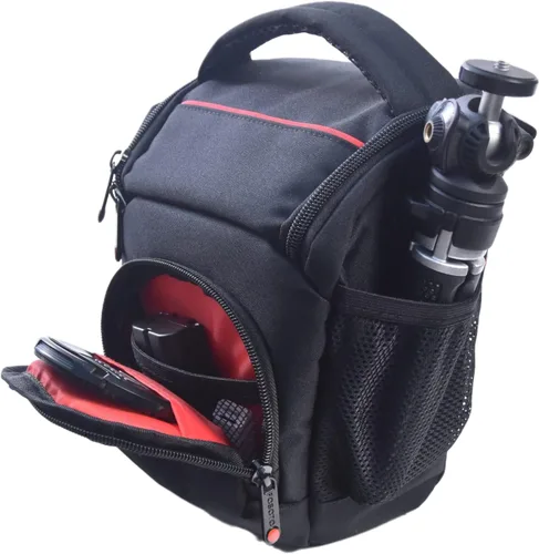 Miniatura 7 de FOSOTO DSLR SLR - Bolsa compacta para cámara compatible con Nikon D5100 D5300 D90 Canon T4 T5 600D 650D Panasonic Lumix FZ80 Sony Fujifilm