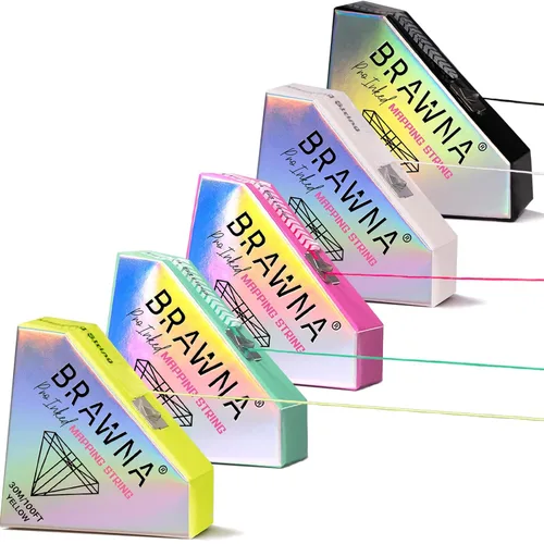 Miniatura 15 de BRAWNA [Versión mejorada] 30 metros de hilo blanco de mapeo de cejas para medición de cejas - Suministros de microblading - Kit PMU - Kit de 2-Blanco