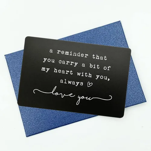Miniatura 3 de Wallet Insert, Engraved Gift For Him, Valentine’s Day Gift, Birthday Gift, Hubby Gift, Engraved Wallet Insert Card, Reminder You Carry My Heart
