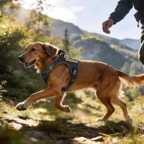 Miniatura 9 de rabbitgoo - Arnés para perros pequeño sin tirones, chaleco táctico de servicio con Molle y asa de control, arnés militar ajustable y reflectante