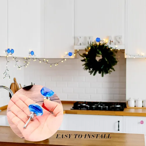 Miniatura 7 de Jetec 20 piezas tiradores de cristal para cajones pomos de gabinete 30mm pomos de diamante para aparador para cajones de aparador cocina estantería