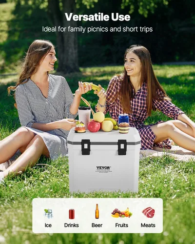 Miniatura 6 de VEVOR Enfriador portátil, ligero, material rígido, aislado, portátil, adecuado para pícnics familiares y viajes largos