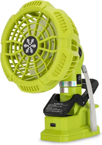 Taingwei Ventilador de clip portátil para batería Ryobi de 18 V, ventilador de batería de 6.5 pulgadas para cochecito, dormitorio, campamento, al