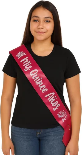It's My 15th Birthday Gifts for Teenage Girl Quince Anos - Banda de fiesta de quinceañera, banda rosa con extremos ajustables, viene con corona de