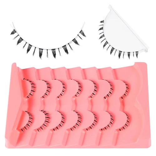 Miniatura 2 de 7 pares de pestañas inferiores con banda transparente, aspecto natural, estilo manga japonés, con pinchos, anime, pestañas inferiores dramáticas A01