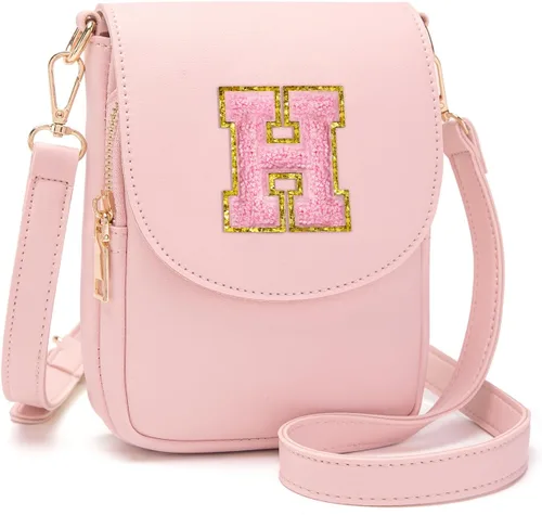 Miniatura 108 de Viverte Bolso Cruzado para Niñas Adolescentes Pequeñas, Bolso Inicial para Celular, Pequeña Cartera para Niños Pequeños, Bolso de Cuero con Tres