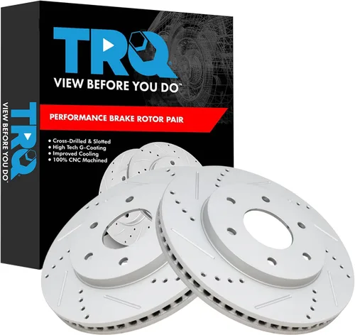 Miniatura 85 de TRQ Juego de rotores de freno de rendimiento trasero con revestimiento G premium compatible con Mazda 6 2014-2021