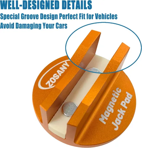 Miniatura 6 de Almohadilla Magnética Universal para Gato de Pinch Weld, Adaptador de Gato Puck Ranurado de Aluminio para Pinch Weld del Riel del Bastidor