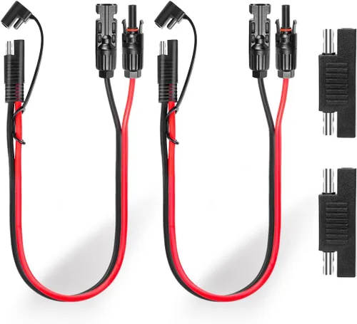 Miniatura 11 de Ansoufien Conectores de panel solar a adaptador SAE, cable de extensión de panel solar de 5 pies, cable de 10 AWG con adaptador de polaridad SAE