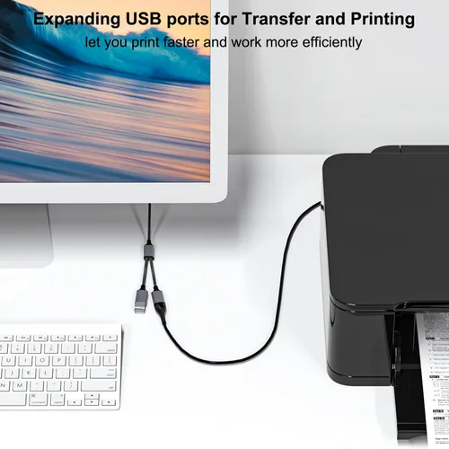Miniatura 5 de Jasput Cable USB a USB, cable de carga USB macho a hembra y cable USB doble de transferencia de datos, cable de carga múltiple para TV, luz, carga