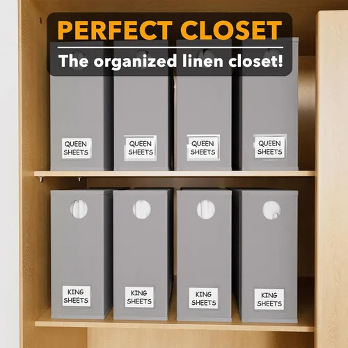 Miniatura 5 de SpaceAid Paquete de 8 Organizadores y Almacenamiento de Sábanas de Cama, Organizador de Sábanas Plegable para Armario de Ropa Blanca, Carpeta Gris