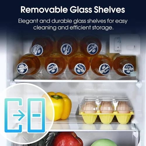 Miniatura 5 de Anypro Refrigerador de 3.2 pies cúbicos con congelador, refrigerador de doble puerta con congelador, control de temperatura, estantes ajustables