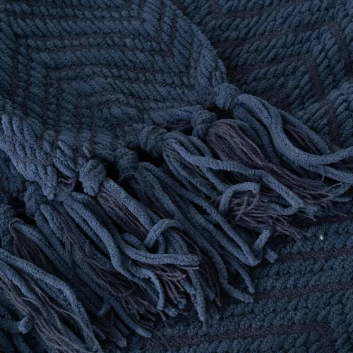Miniatura 7 de BATTILO HOME Manta azul marino para sofá, cobija de punto azul de 50" x 60", cobija azul marino súper suave y cálida para silla, sofá, decoración