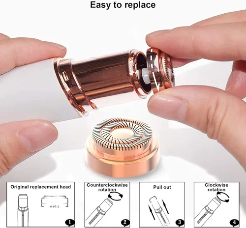 Miniatura 9 de LinMei Cabezales de repuesto para depilación facial para mujer, generación 2 para acabado táctil, herramienta de eliminación de vello facial Rose