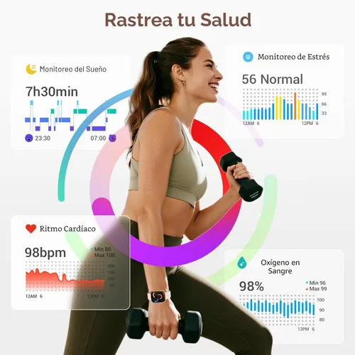 Miniatura 5 de Reloj inteligente para mujer, responder/hacer llamadas, reloj inteligente AMOLED de 1.85 pulgadas con pantalla siempre encendida para iPhone y Rosa