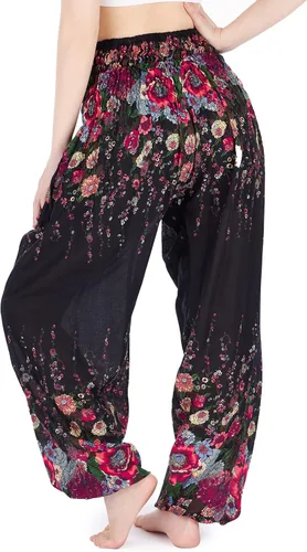 Miniatura 4 de Lannaclothesdesign Pantalones de harén para mujer, cintura alta, pantalones de yoga bohemios con bolsillos, ropa hippie bohemia