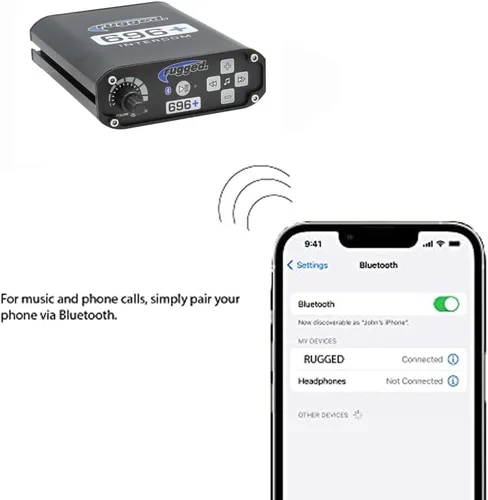 Miniatura 2 de Rugged Radios Intercomunicador de comunicaciones activadas por voz para automóvil RRP696 Plus con soporte de montaje y hardware, con Bluetooth
