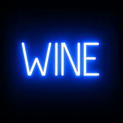 Miniatura 20 de SpellBrite Letrero de vino Letrero relacionado con el vino con aspecto de neón, fuente de luz LED roja 15.8 x 6.3 pulgadas Rojo