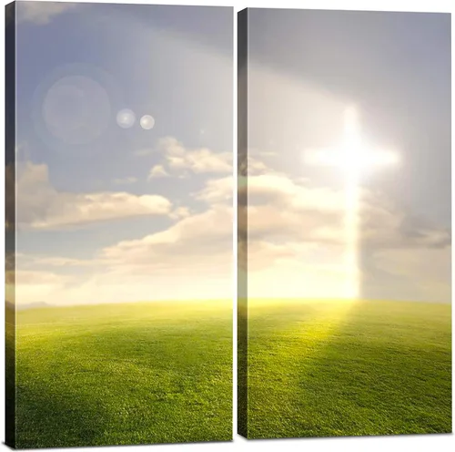 Miniatura 11 de Lienzo decorativo para pared, juego de 2 piezas, impresiones decorativas con múltiples paneles divididos, imagen de café latte de 24 x 24 pulgadas