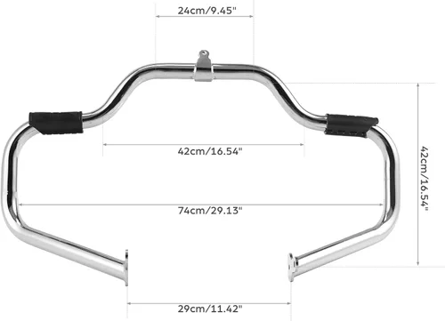 Miniatura 2 de Green-L Barra de choque de protección de motor de carretera cromada para Harley Touring Road King Street Electra Glide 2009-2024 Cromado