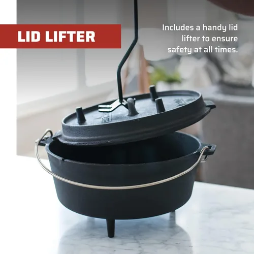 Miniatura 7 de Camp Chef Horno holandés de hierro fundido pre-sazonado DO-12, negro