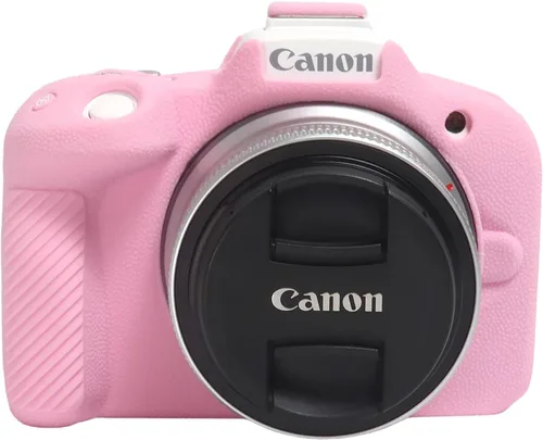 Easy Hood Funda para cámara R50, botones marcados Funda protectora para cámara Canon EOS R50 sin espejo, funda de silicona suave, funda de piel Rosa
