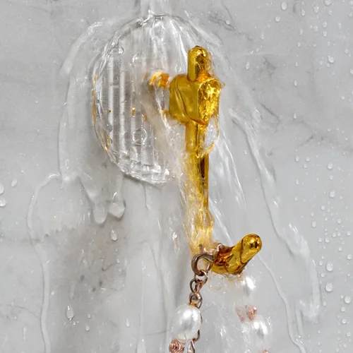 Miniatura 3 de Paquete de 6 ganchos para toallas de baño, ganchos de pared adhesivos transparentes, sin taladrar para baño y cocina