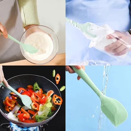 Miniatura 6 de Espátula de silicona, juego de 8 espátulas, utensilios de cocina antiadherentes de 11 pulgadas resistentes al calor con acero inoxidable