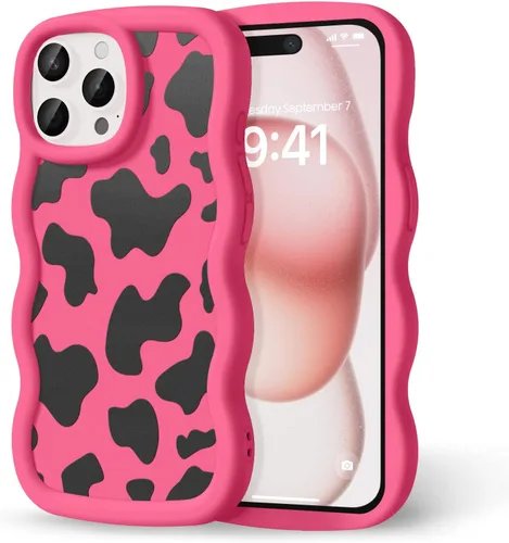 Miniatura 10 de Compatible con iPhone SE/8/7 Funda para Mujeres y Niñas, Marco Ondulado Rizado con Patrón Lindo, Estética Delgada Suave Silicona TPU Parachoques