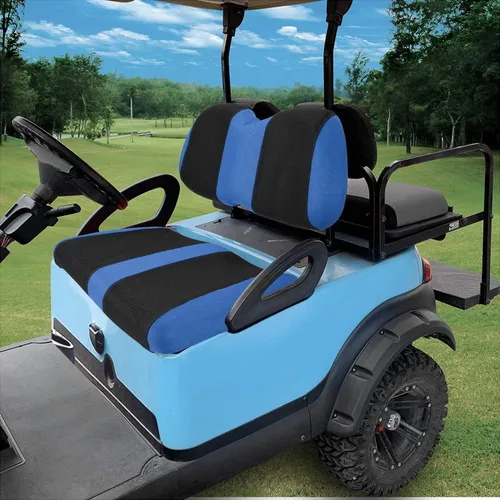 Miniatura 2 de Juego de fundas de asiento de carrito de golf, fundas para asientos delanteros de carrito de golf, ajuste para Club Car Precedent OEM, cojín de Azul