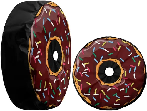 Miniatura 3 de Funda para neumático de repuesto tipo dona con orificio para cámara de respaldo, cubierta de rueda para neumáticos, apta para remolques, vehículos